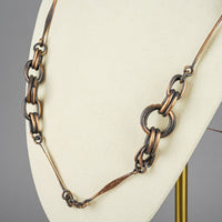 Vintage Brutalist Copper Link Necklace
