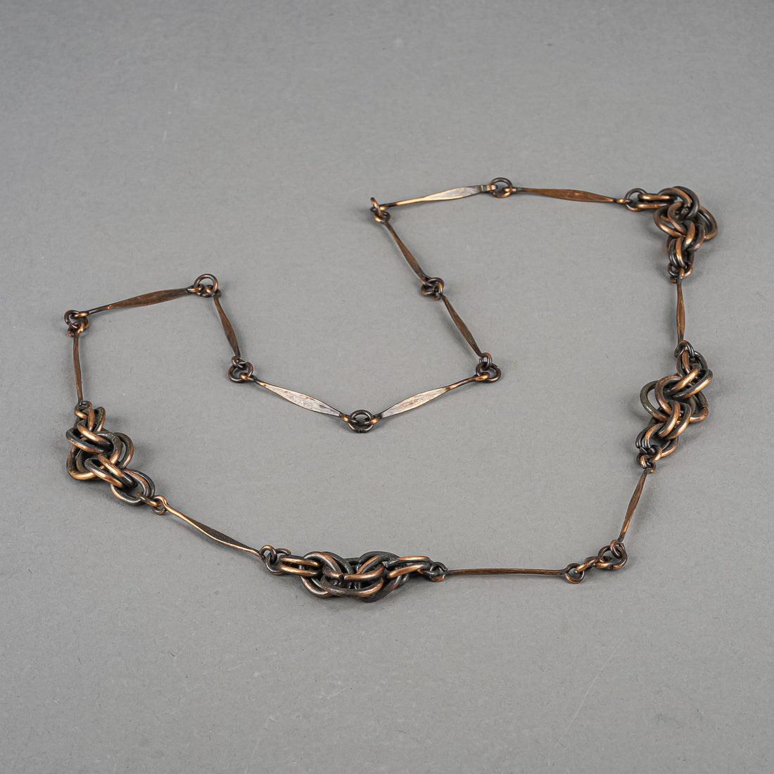 Vintage Brutalist Copper Link Necklace