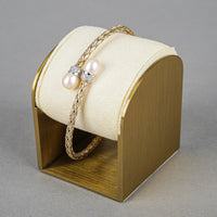 DYADEMA  Sterling Silver Vermeil Pearl Cubic Zirconia Bypass Bracelet