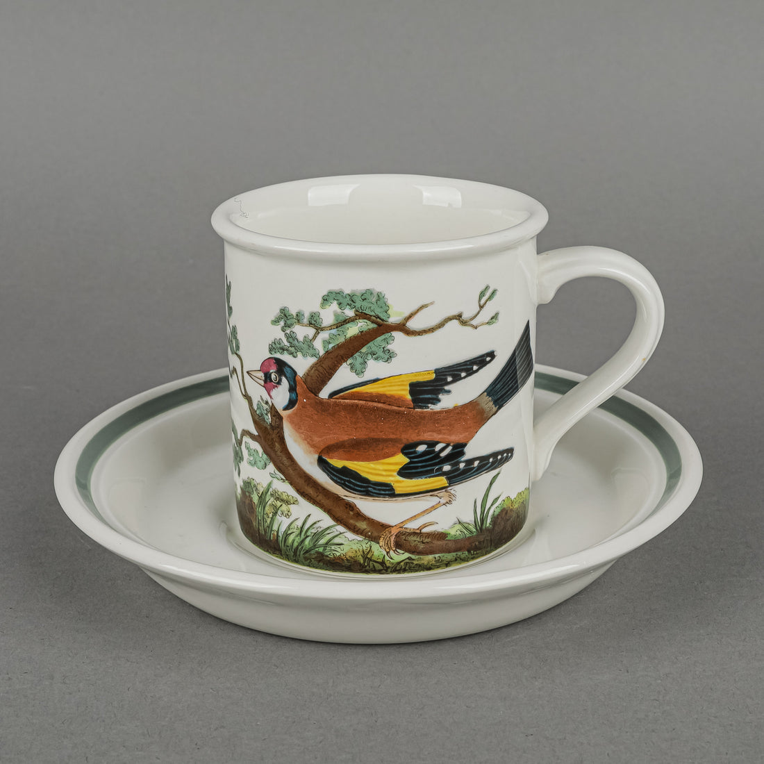 PORTMEIRION Birds Of Britain Coffee Cups & Saucers Set Of 6