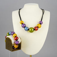 ZSISKA Colourful Bead Necklace And Bracelet Set