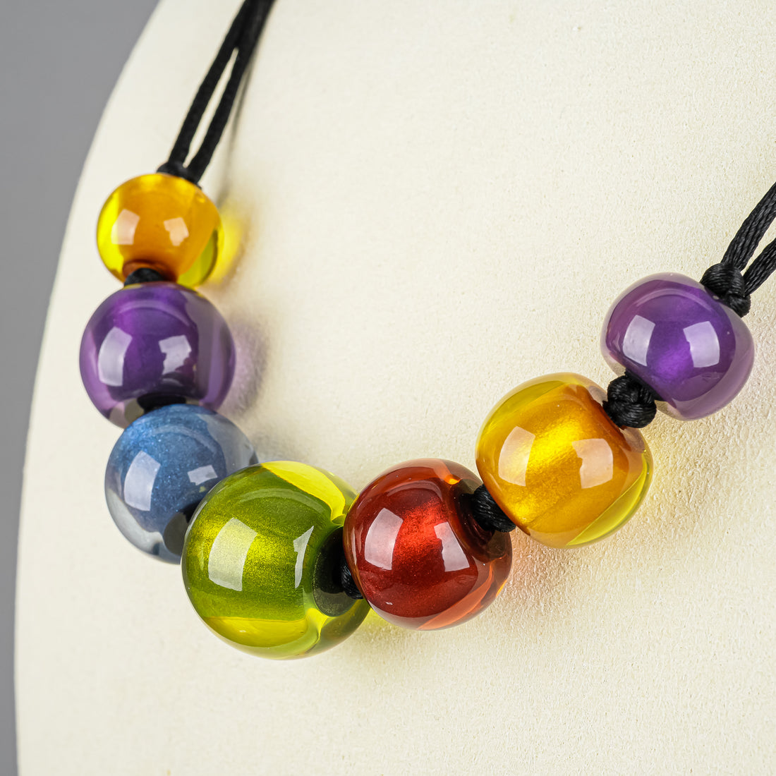 ZSISKA Colourful Bead Necklace And Bracelet Set