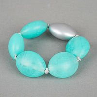 ZSISKA Teal And Silver Bead Bracelet