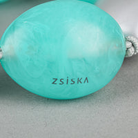 ZSISKA Teal And Silver Bead Bracelet