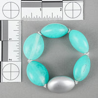 ZSISKA Teal And Silver Bead Bracelet