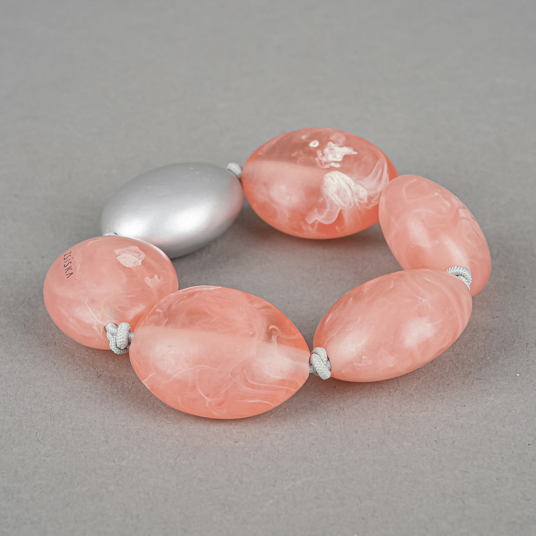 ZSISKA Pink And Silver Bead Bracelet