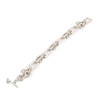 VERSANI Sterling Rectangular And Round Link Bracelet