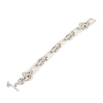 VERSANI Sterling Rectangular And Round Link Bracelet