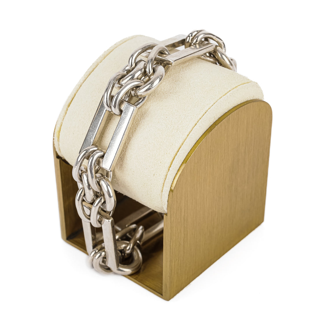 VERSANI Sterling Rectangular And Round Link Bracelet