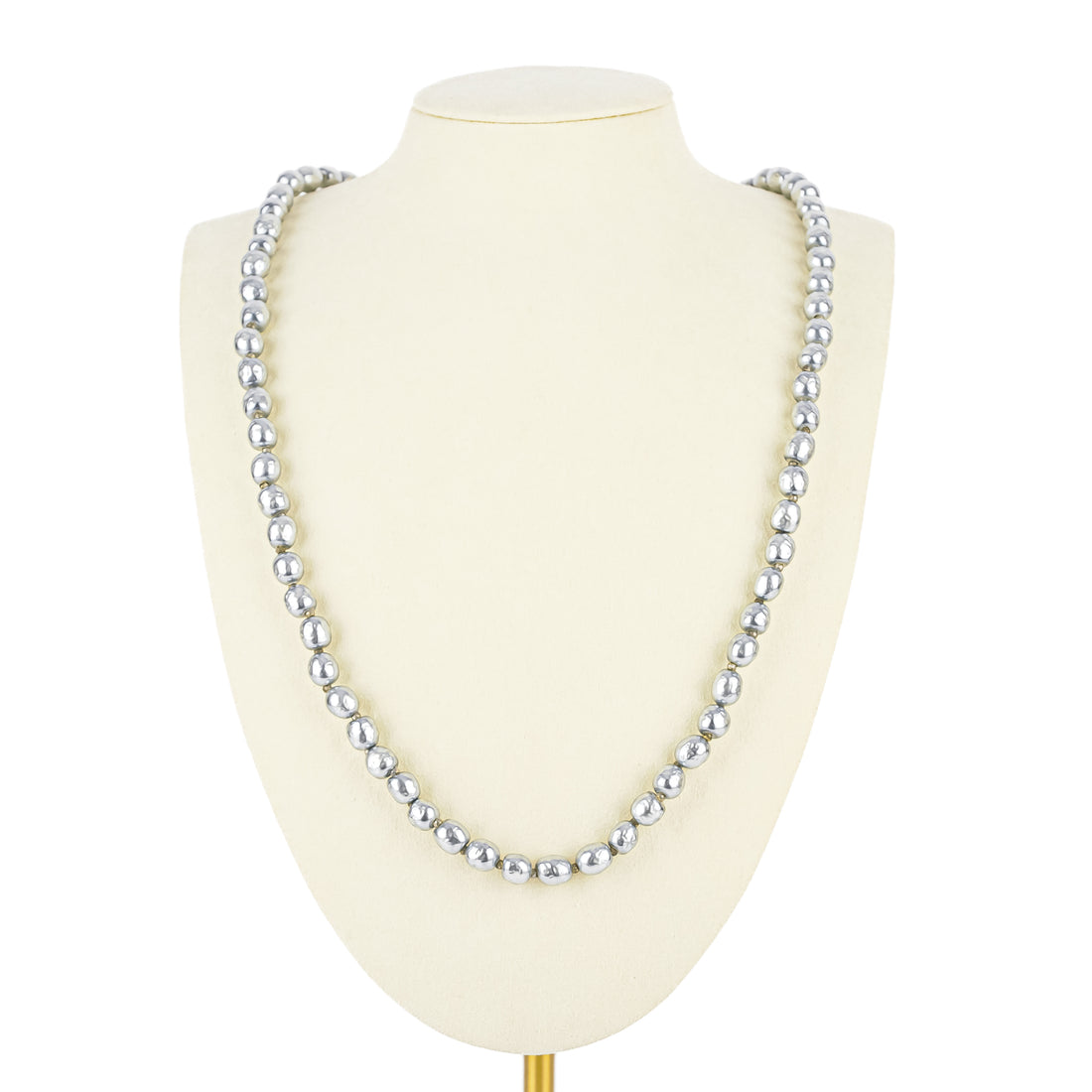 MIRIAM HASKELL Faux Grey Pearl Necklace