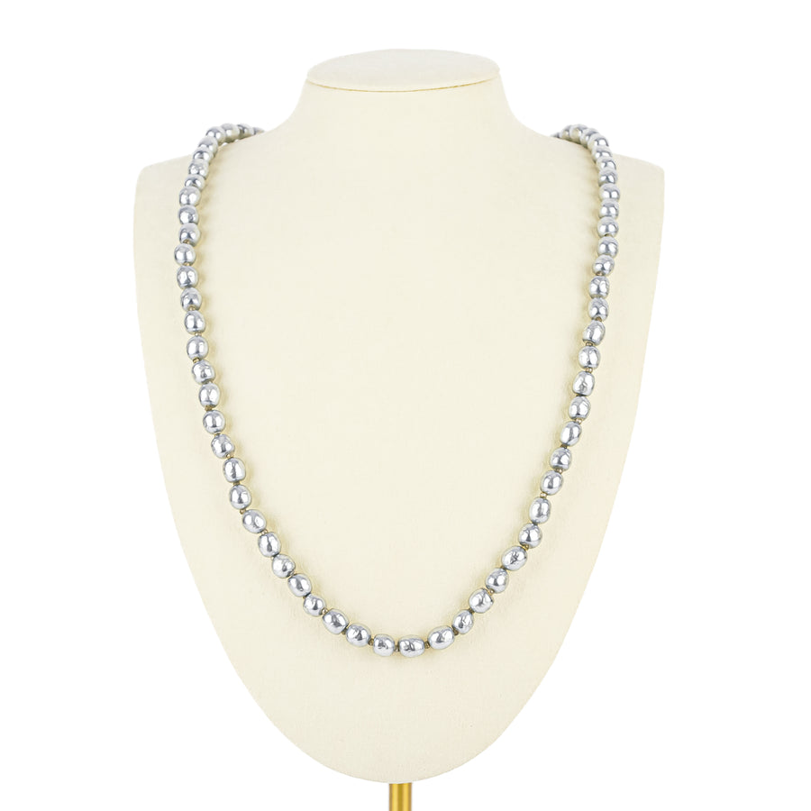MIRIAM HASKELL Faux Grey Pearl Necklace
