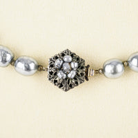 MIRIAM HASKELL Faux Grey Pearl Necklace
