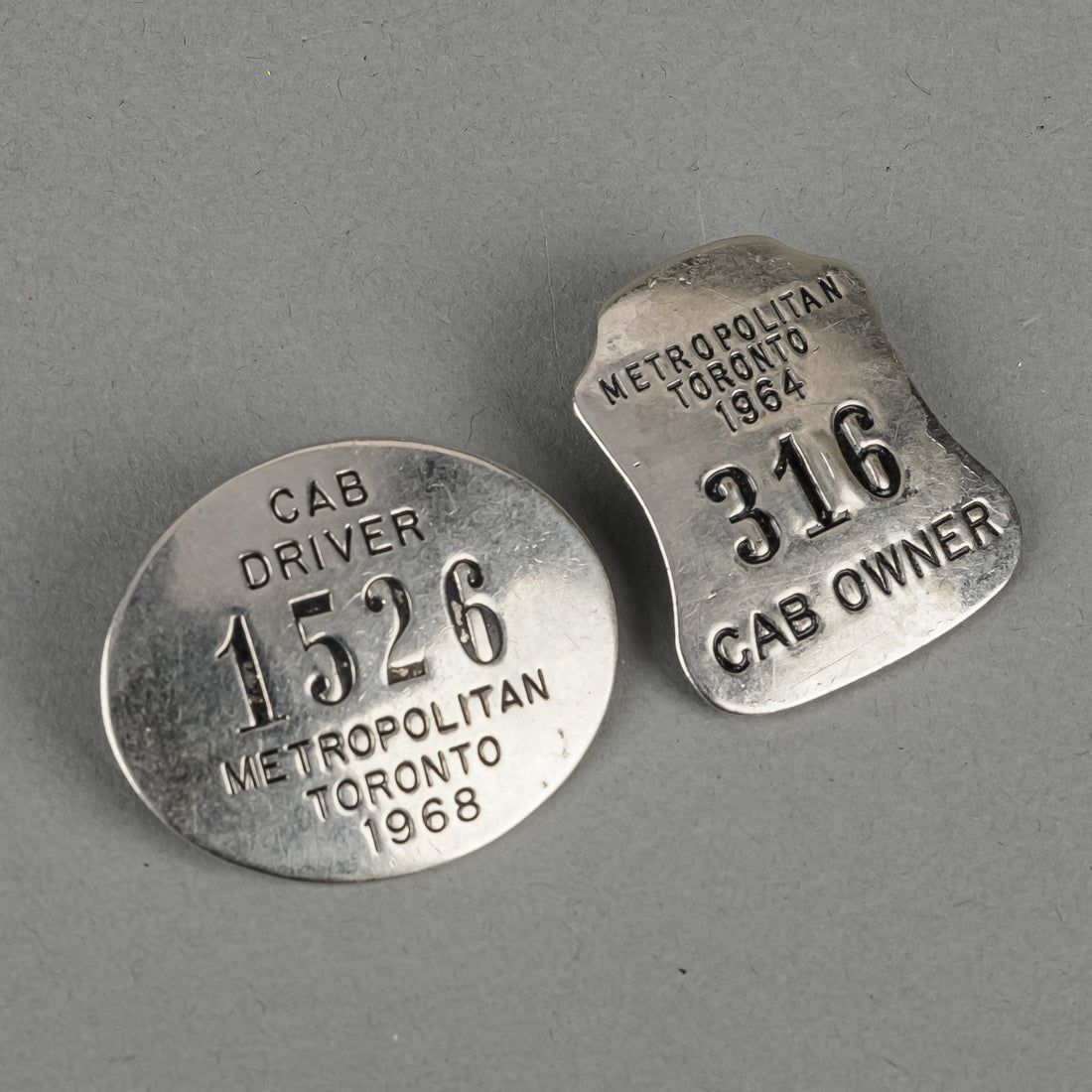 Vintage 1960s Metropolitan Toronto Cab Driver Badges Lot Of 6