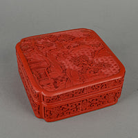 Chinese Cinnabar Style Carved Lacquer Lidded Box