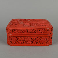 Chinese Cinnabar Style Carved Lacquer Lidded Box