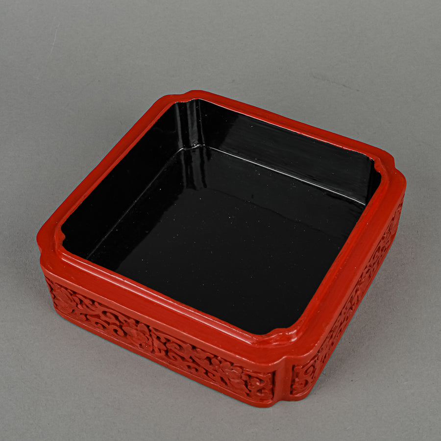 Chinese Cinnabar Style Carved Lacquer Lidded Box