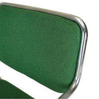 Vintage Chrome Bent Tube Chairs Green Upholstery Set of 2