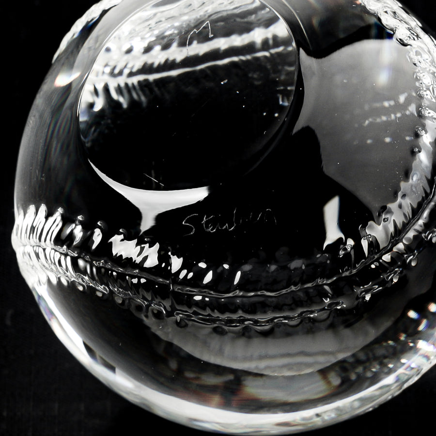 STEUBEN Crystal Baseball Paperweight