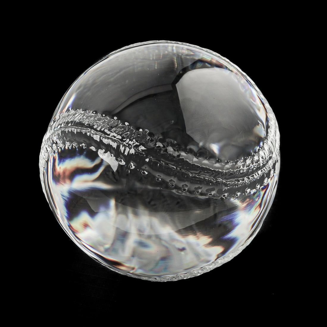 STEUBEN Crystal Baseball Paperweight