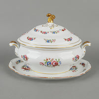 HUTSCHENREUTHER/KUBA PORZELLAN Floral Coverd Tureen And Stand 3 Pieces
