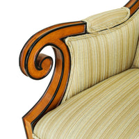 Directoire Style Arm Chairs with Gold Upholstery Set of 2