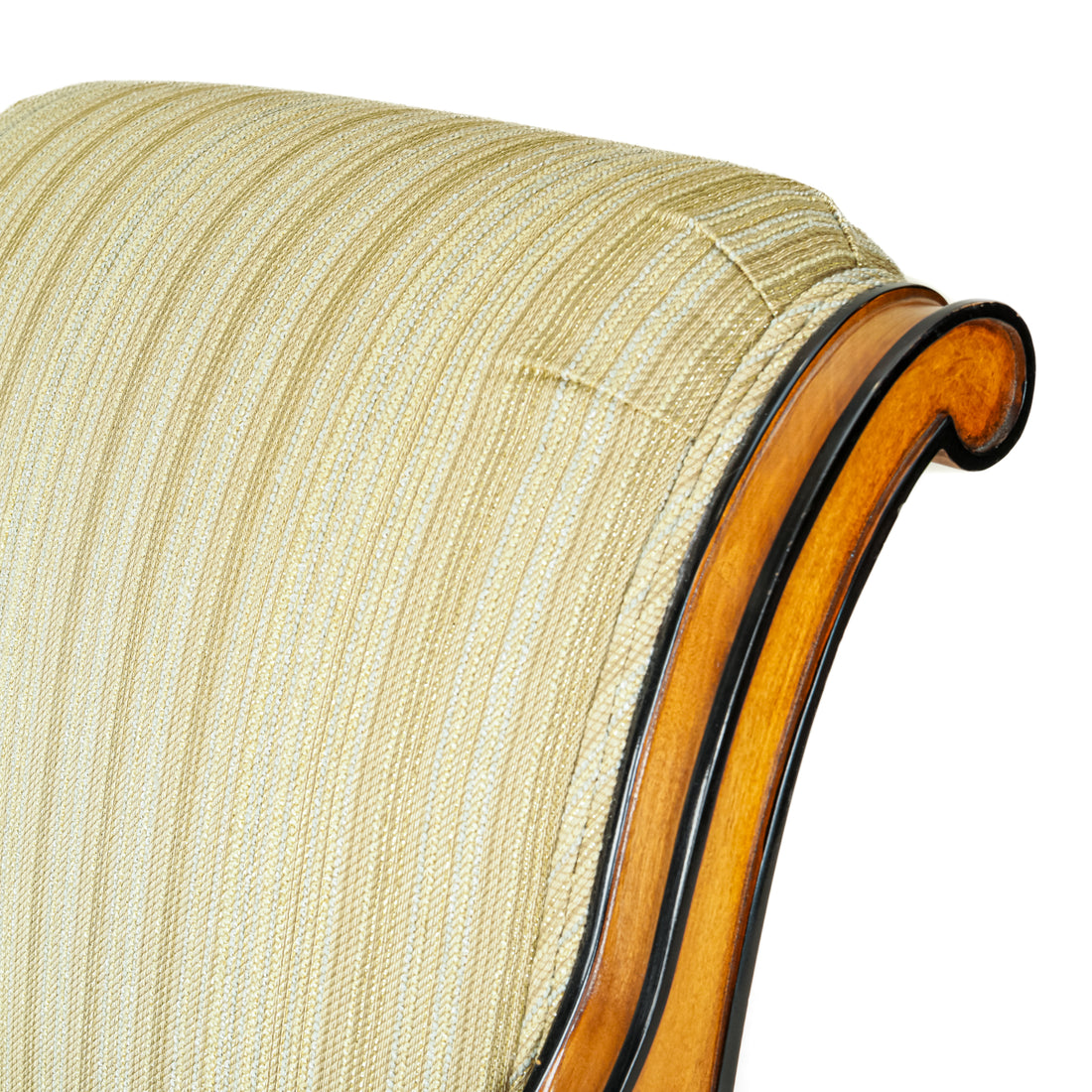 Directoire Style Arm Chairs with Gold Upholstery Set of 2