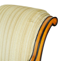 Directoire Style Arm Chairs with Gold Upholstery Set of 2