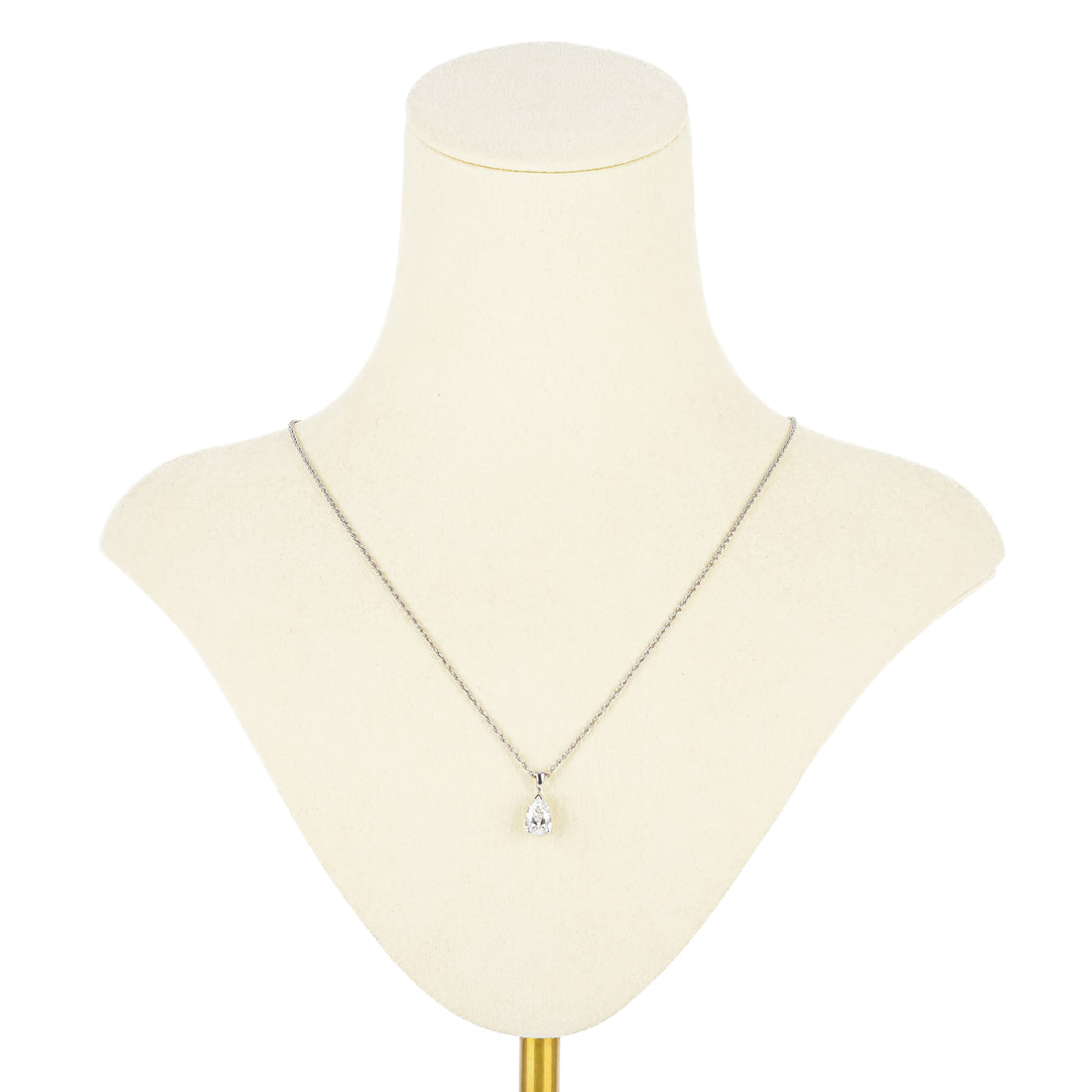 14K White Gold Pear Shaped Diamond Pendant