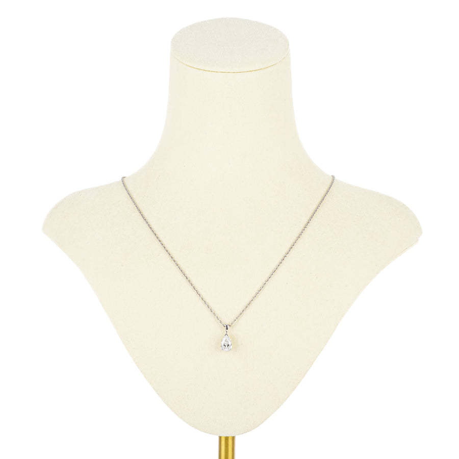 14K White Gold Pear Shaped Diamond Pendant
