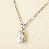14K White Gold Pear Shaped Diamond Pendant