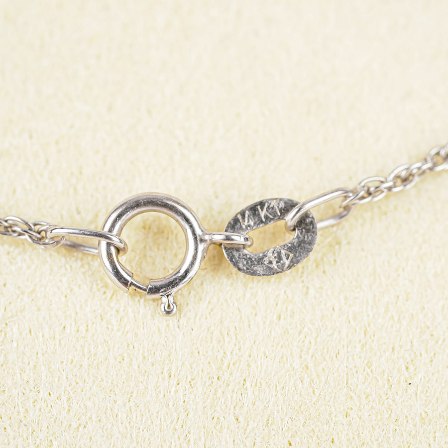 14K White Gold Pear Shaped Diamond Pendant