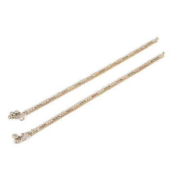 Indian Silver Enamel Ankle Bracelets Set of 2