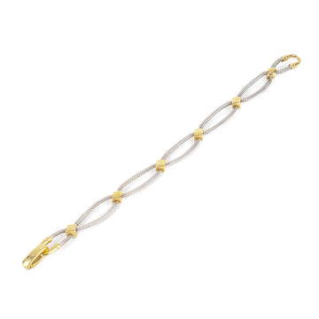 AURAN 18K Yellow & White Woven Diamond Link Bracelet