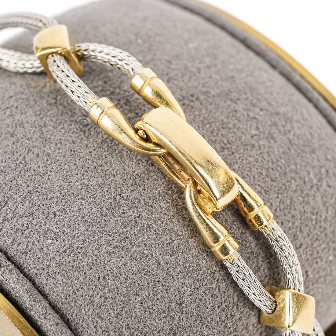 AURAN 18K Yellow & White Woven Diamond Link Bracelet