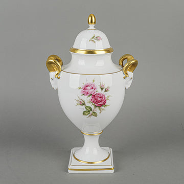 KAISER Moosrose Lidded Vase with Ram Head