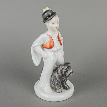 HEREND Figurine Shepherd Boy With Puli Dog 5483  Traditional