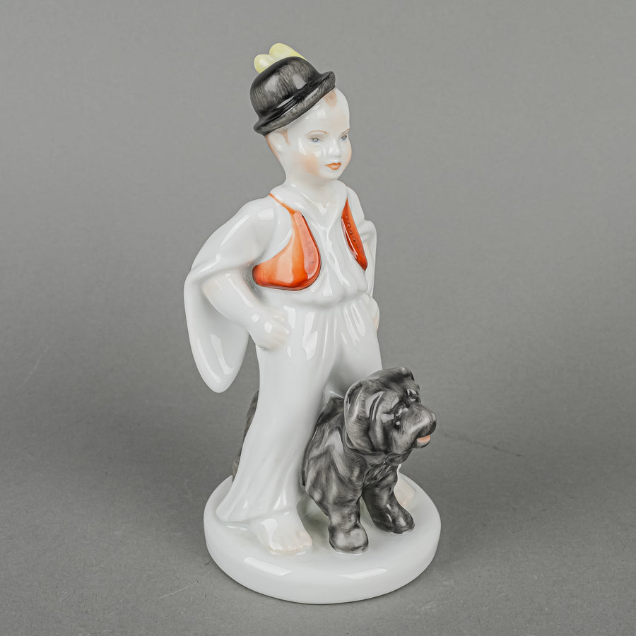 HEREND Figurine Shepherd Boy With Puli Dog 5483  Traditional