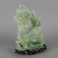 Carved Jade Figural Group  with Stand