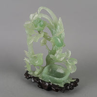 Carved Jade Figural Group  with Stand