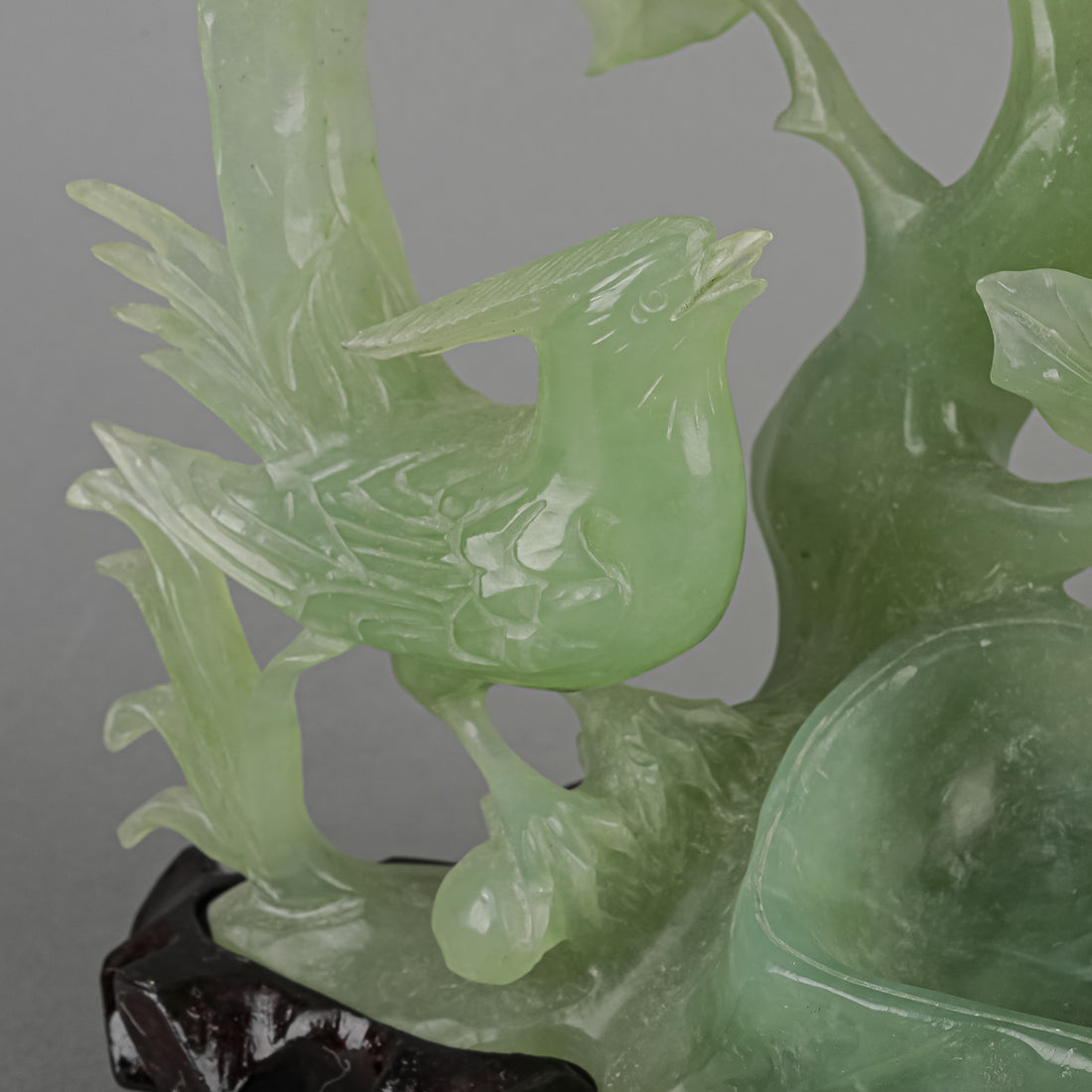Carved Jade Figural Group  with Stand
