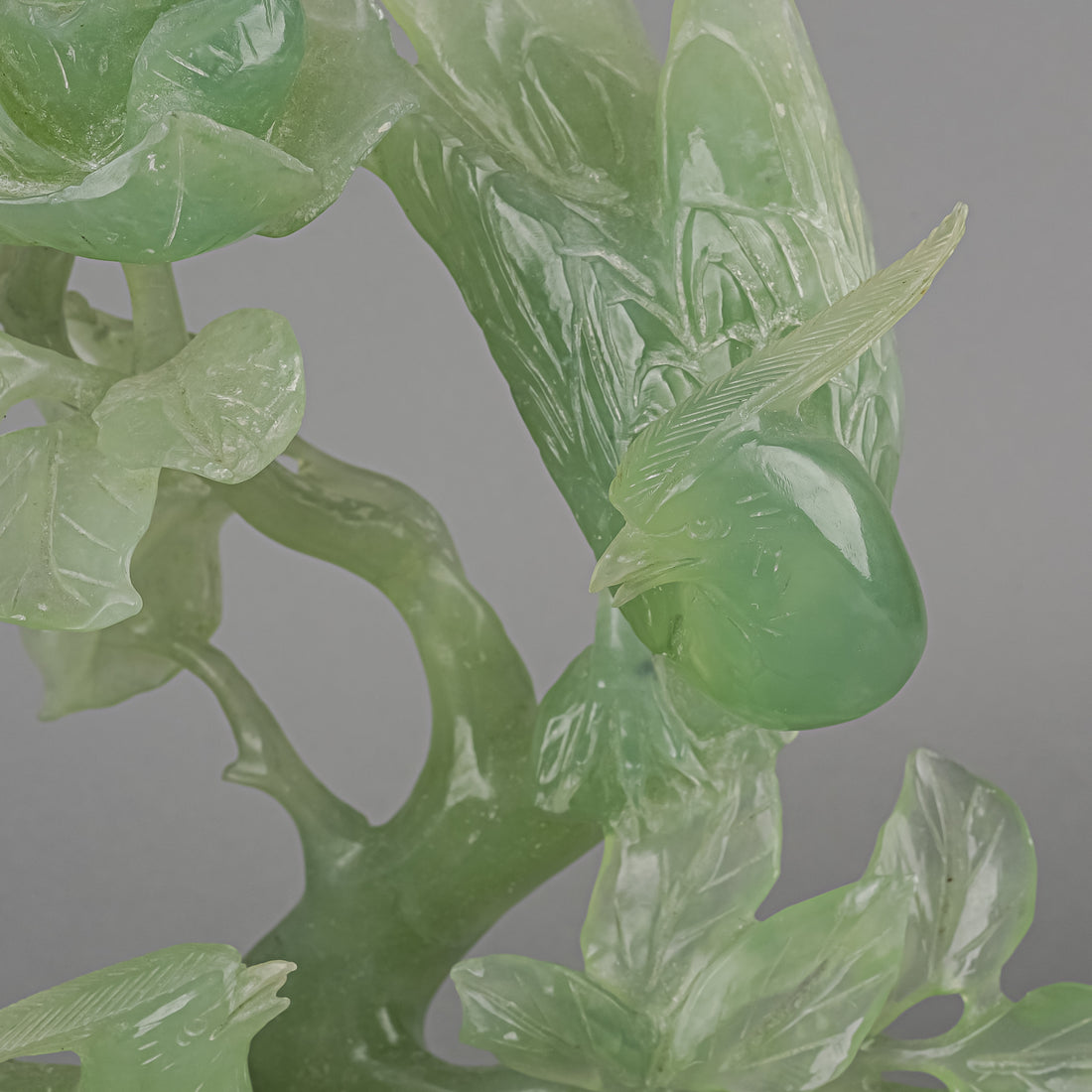 Carved Jade Figural Group  with Stand