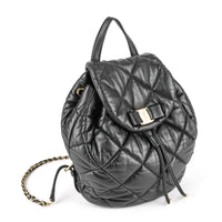 SALVATORE FERRAGAMO Giuliette Black Quilted Leather Backpack