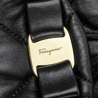 SALVATORE FERRAGAMO Giuliette Black Quilted Leather Backpack
