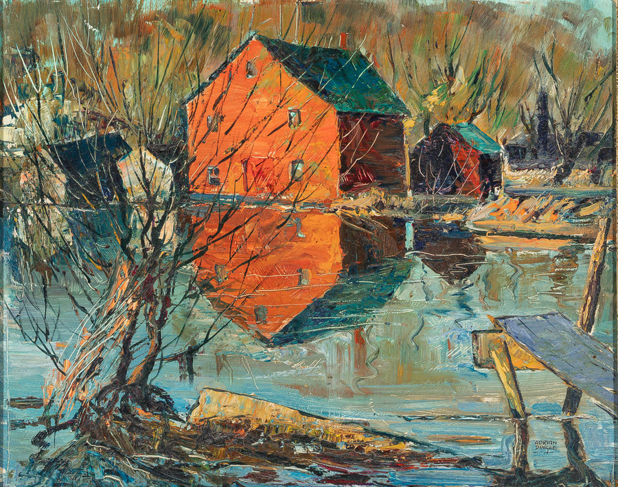 Adrian Dingle (Canadian 1911-1974) "Boat Houses Spring - Credit River"