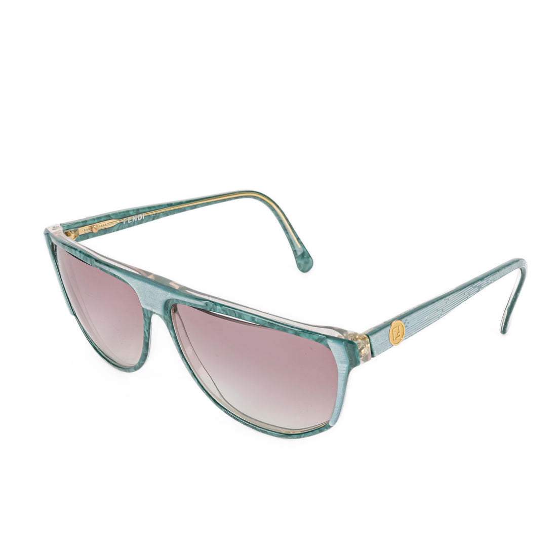 FENDI Vintage Green Flat Top Sunglasses