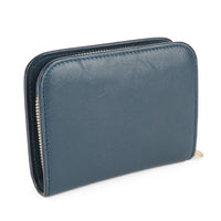 TIFFANY & CO Blue Leather Small Zip Around Wallet