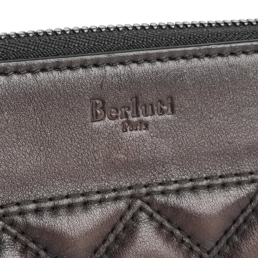 BERLUTI Paris Brown Leather Zip Around Wallet
