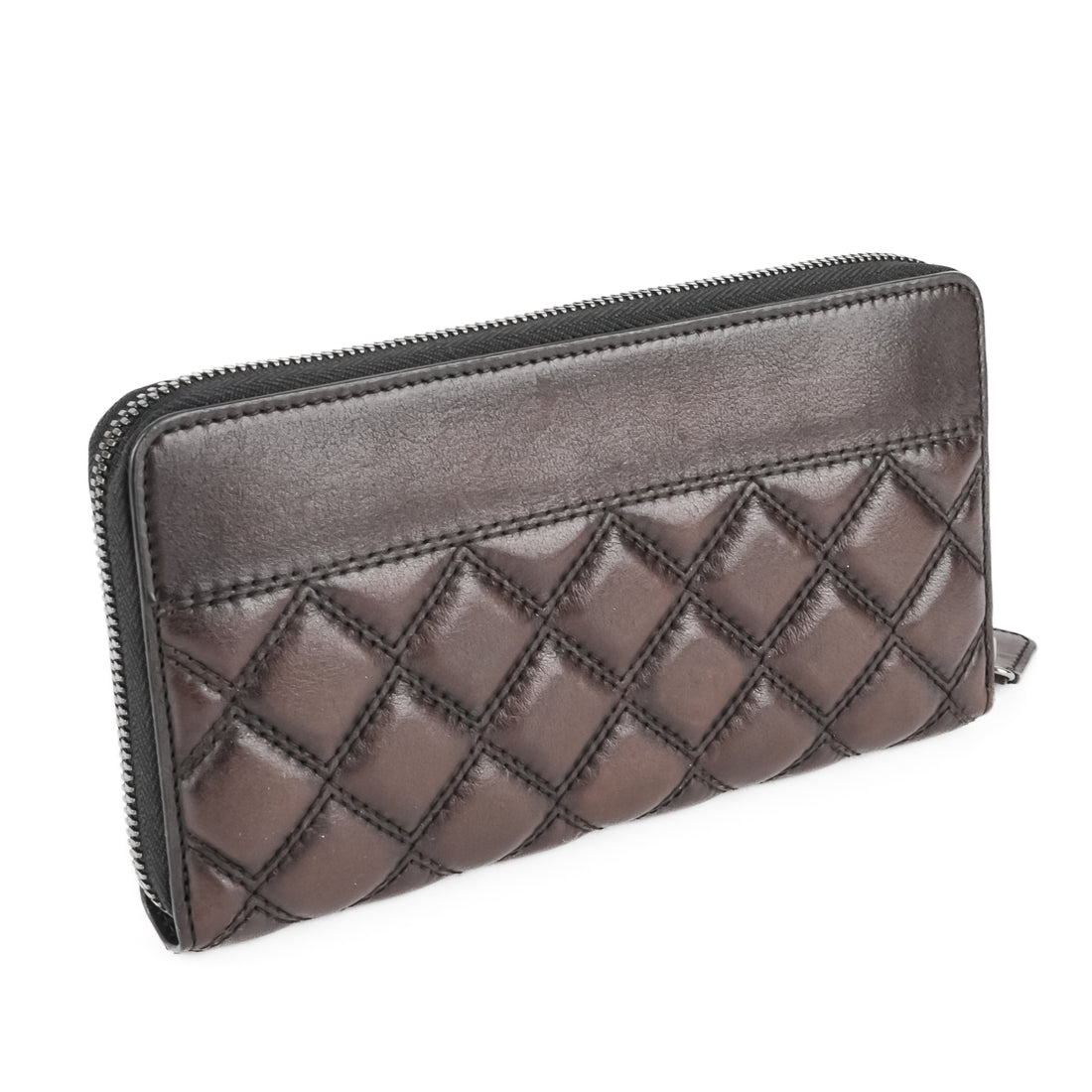 BERLUTI Paris Brown Leather Zip Around Wallet