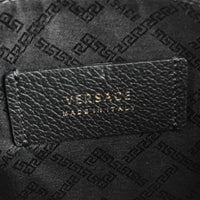 VERSACE Black Leather Medusa Clutch