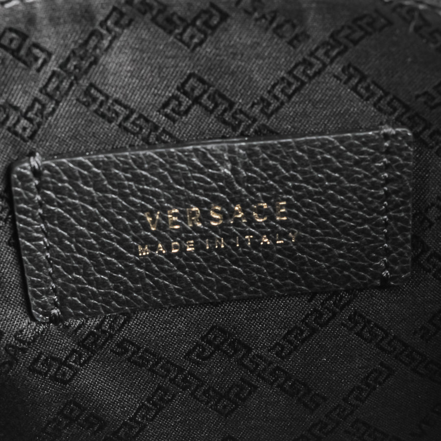 VERSACE Black Leather Medusa Clutch